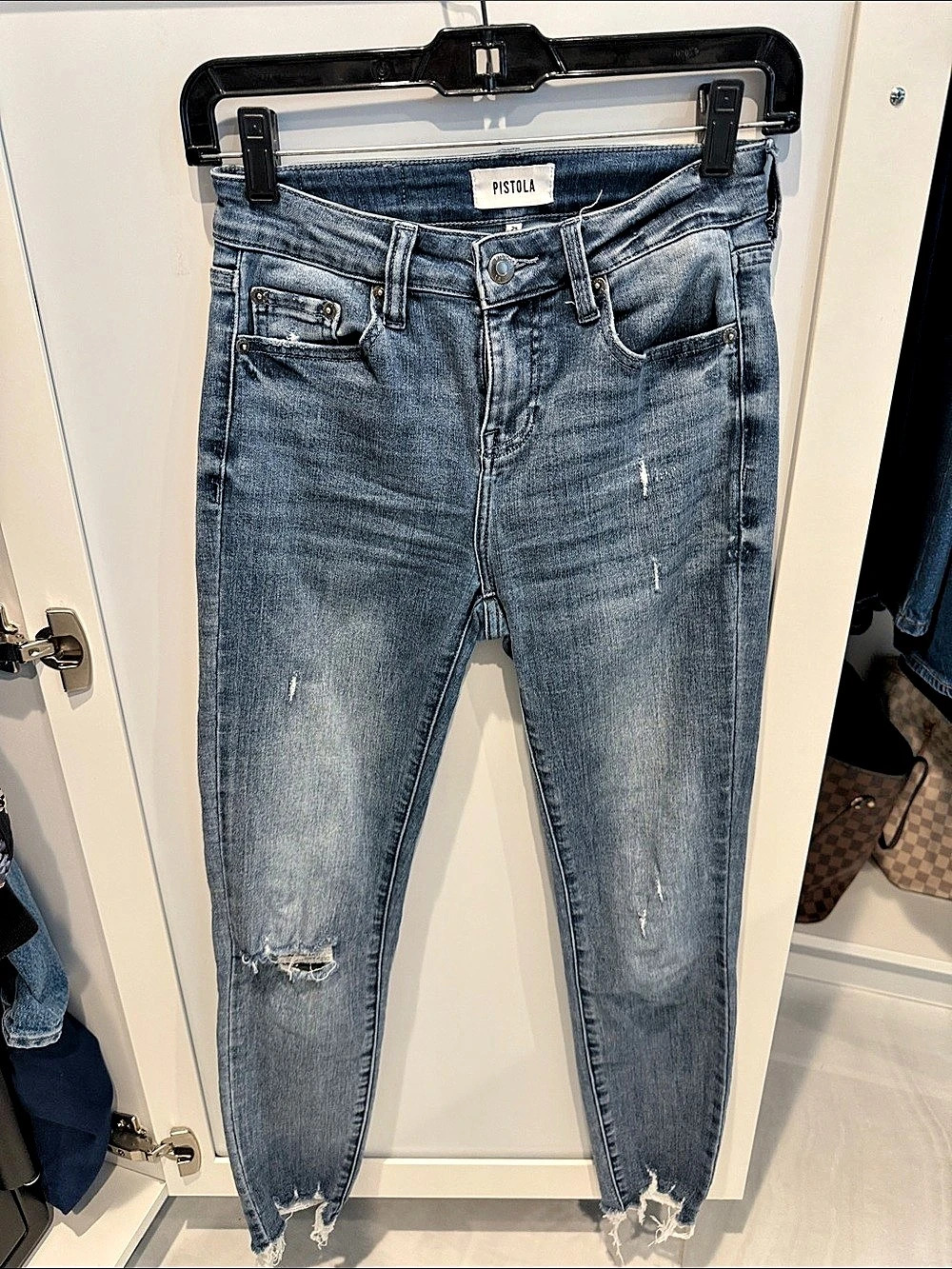 Pistola Distressed Skinny Jeans in Blue